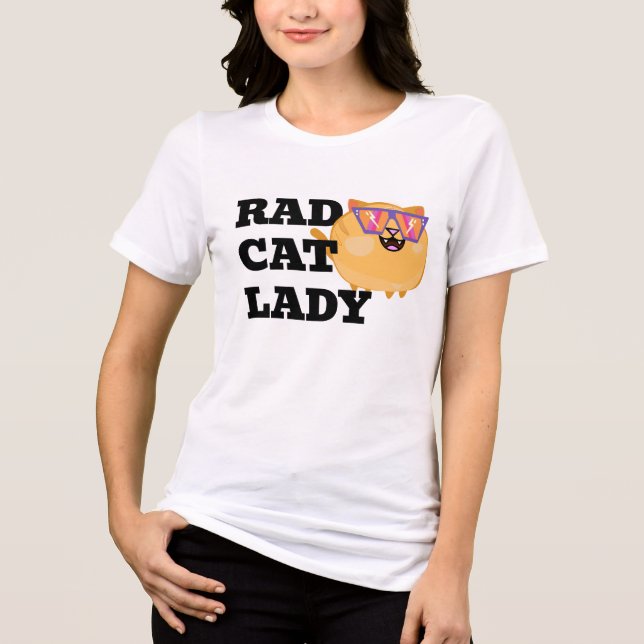Krass Cat Lady Cat Mama T-Shirt Tri-Blend Shirt (Vorderseite)