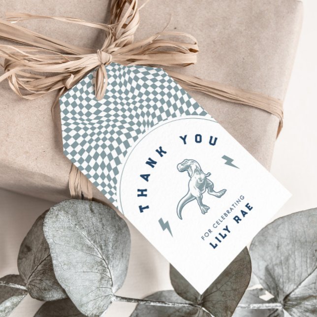 Krass Dinosaurier Three Rex Boys Blue Geburtstag Geschenkanhänger (Von Creator hochgeladen)