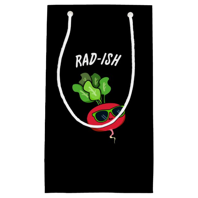 Krass-Funny Gemüse Radish Pun Dark BG Kleine Geschenktüte (Vorderseite)