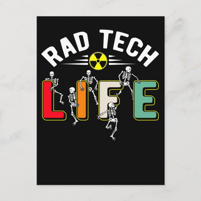 Krass Tech Life Skelette Xray Funny Radiology Postkarte (Vorderseite)