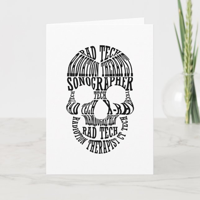 Krass Tech Skull Technologe Xray Radiology Tech Karte (Vorderseite)