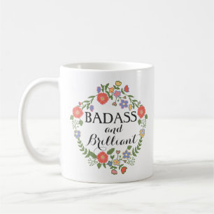 Krass und brillant lustiger Hipster-Humor floral Tasse