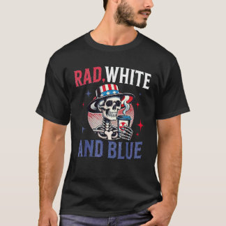 Krass White Blue Radiology Skelett Kaffee Röntgen  T-Shirt