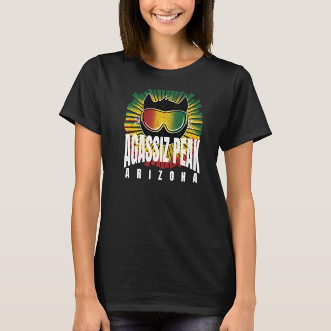 Krasse Agassiz Peak Reggae Kitty Cat w Jamaican Sk T-Shirt (Vorderseite)