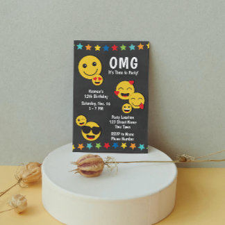 Krasse Emoji Geburtstagspartei Einladung