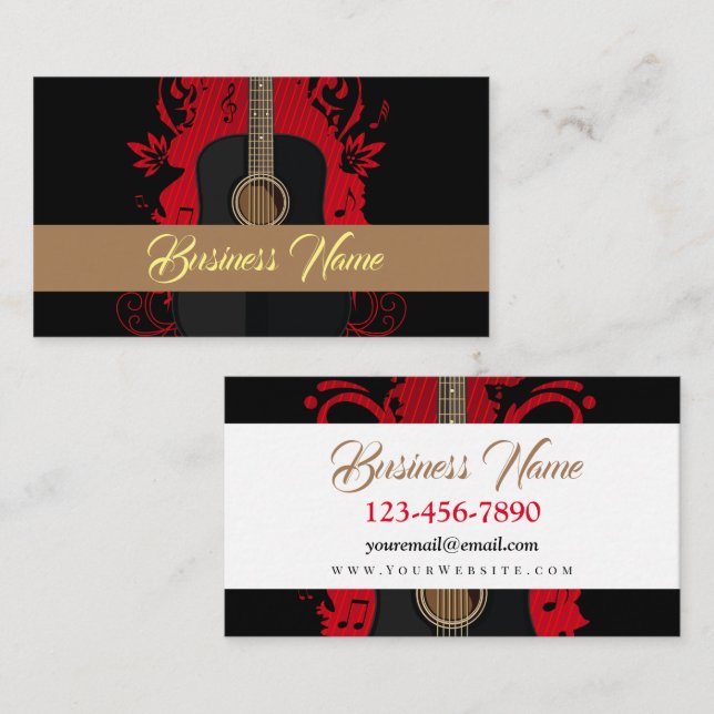 Krasse Gitarre Visitenkarte (Vorne/Hinten)
