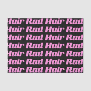 Krasse Haartypografie rosa auf schwarz (anpassbar) Seidenpapier