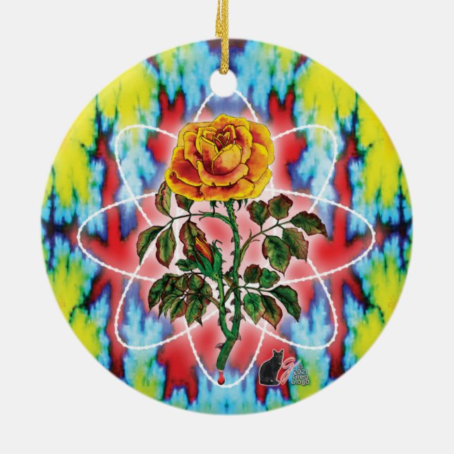 Krasse Krasse Rose Keramik Ornament (Hinten)