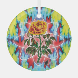 Krasse Krasse Rose Ornament Aus Glas