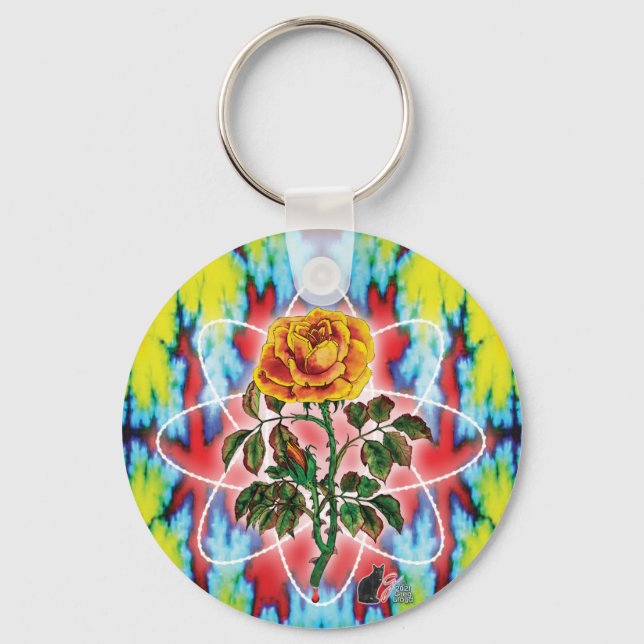 Krasse Krasse Rose Schlüsselanhänger (Vorderseite)