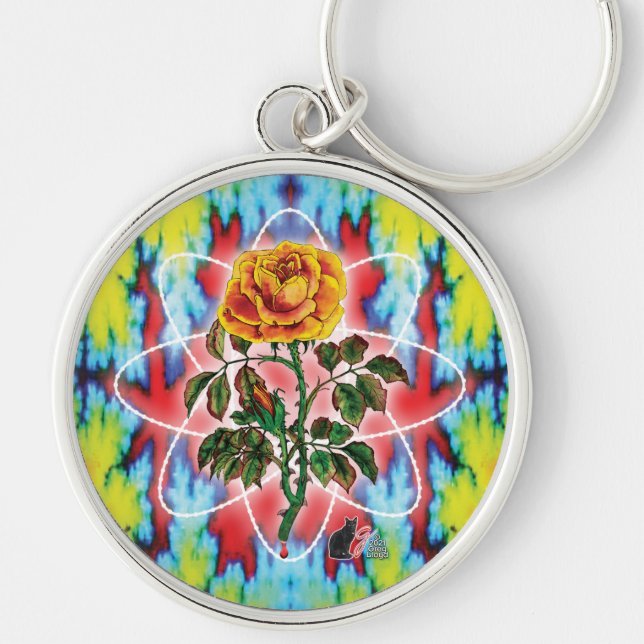 Krasse Krasse Rose Schlüsselanhänger (Vorne)