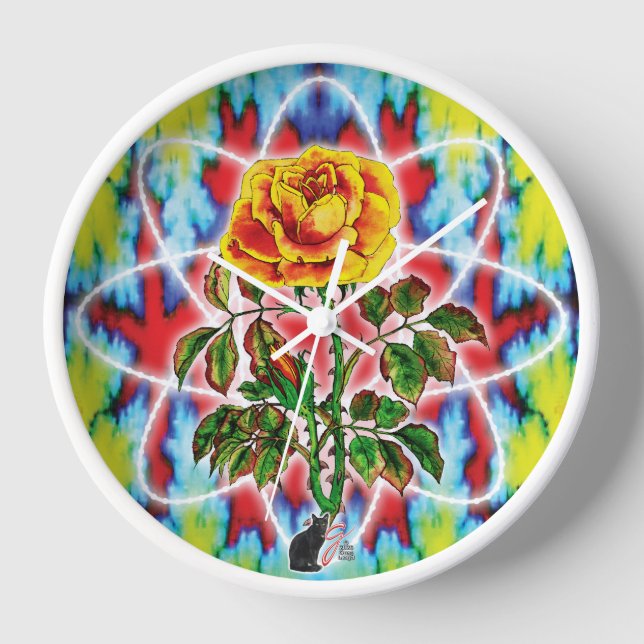 Krasse Krasse Rose Wall Clock Uhr (Vorderseite)