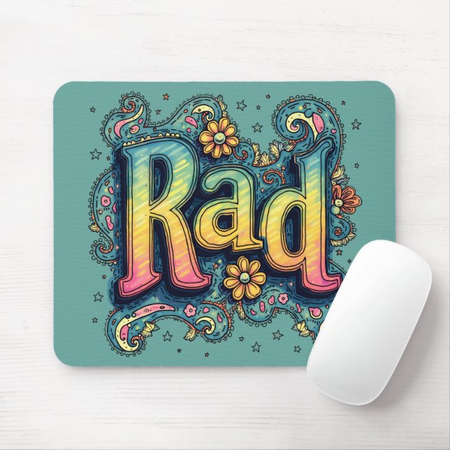 Krasser 70er Groovy Psychedelic Ästhetik Mousepad (Mit Mouse)