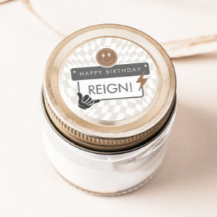 Krasser Cooler Typ   Boys Retro Skater Geburtstag Runder Aufkleber