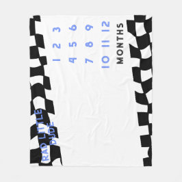 "Krasser kleiner Typ" Karo Milestone Fleece Blanke