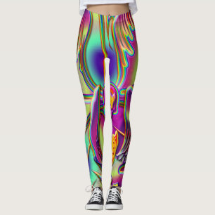 Krasser Regenbogen-Posh Blumen-Flair-abweichende Leggings