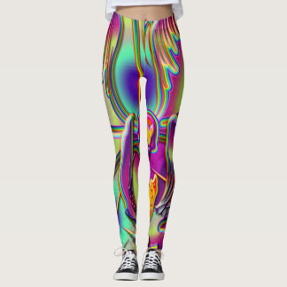 Krasser Regenbogen-Posh Blumen-Flair-abweichende Leggings