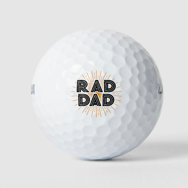 Krasser Vater Kid's Geschenk an Pater Schwarze Typ Golfball (Vorderseite)