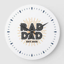 Krasser Vater Kid's Geschenk an Vaterweiße Typogra Große Wanduhr
