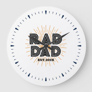 Krasser Vater Kid's Geschenk an Vaterweiße Typogra Große Wanduhr