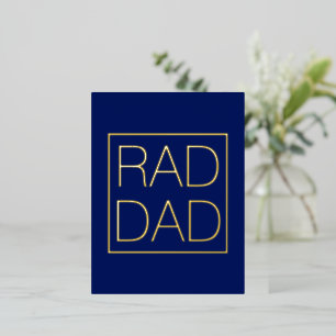 Krasser Vater Marine blaue Typografie Quadrat mini Folien Feiertagspostkarte