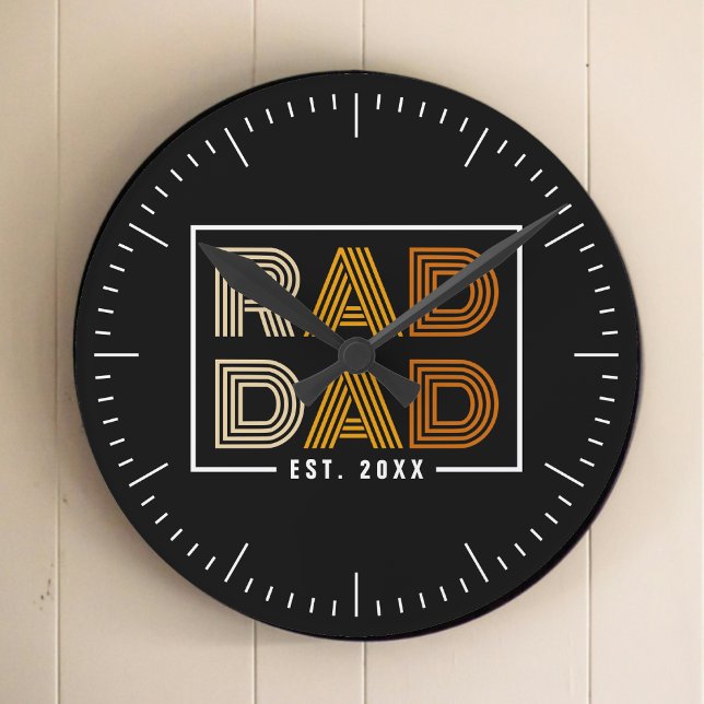 Krasser Vater Runde Wanduhr (Retro Rad Dad Round Clock)