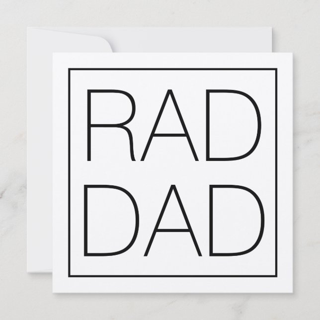 Krasser Vater schwarze Typografie Quadrat minimali Karte (Vorderseite)