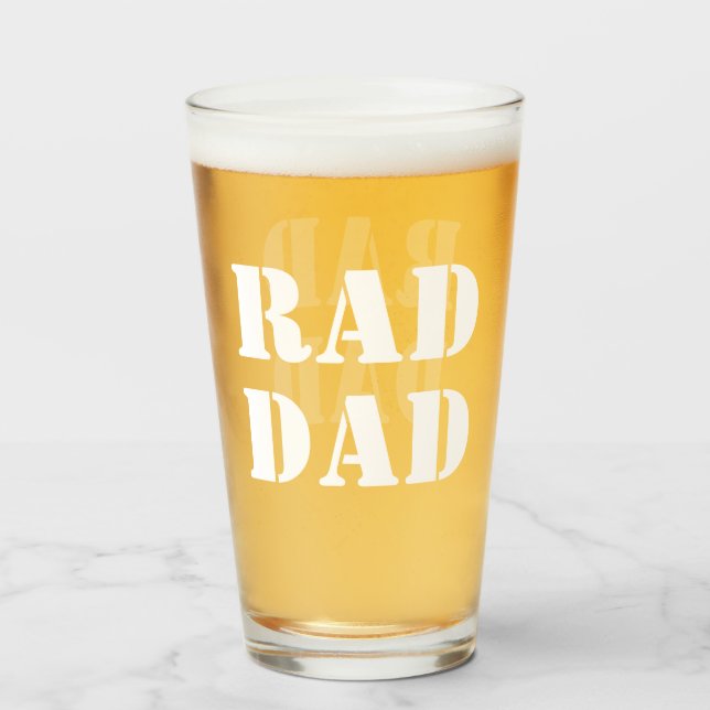 Krasser Vater Weißmoderne Typografie cool Glas (Vorne (Gefüllt))