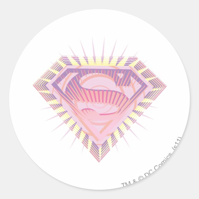 Krasses Supergirl-Logo Runder Aufkleber (Vorderseite)