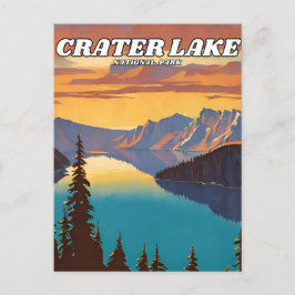 Krater Lake National Park Illustrationsretro Postkarte