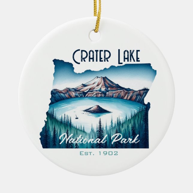 Krater Lake National Park Souvenir Geschenk Keramik Ornament (Vorne)