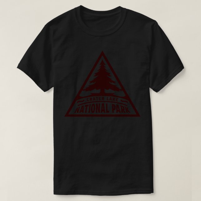 Krater Lake National Park Tree Triangle Brown T-Shirt (Design vorne)