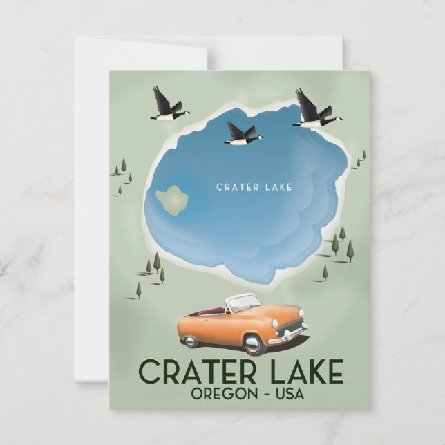 Krater Lake Oregon Reiseplan Plakat (Vorderseite)