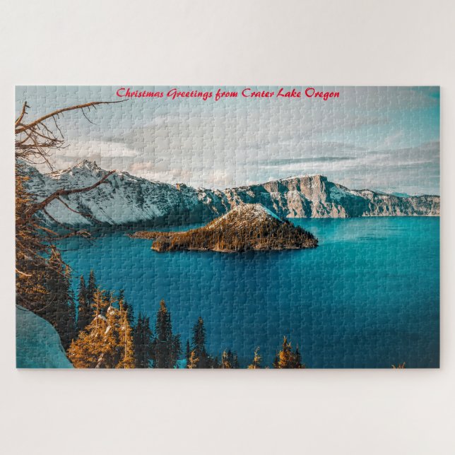 Krater Lake Oregon - Weihnachtsgrüße Puzzle (Horizontal)