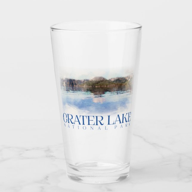 Krater Lake Pint Glass, Nationalpark Tumbler (Vorderseite)