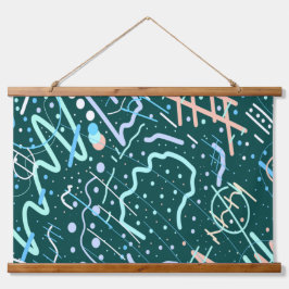 Krater und Kometen Wandteppich Mit Holzrahmen