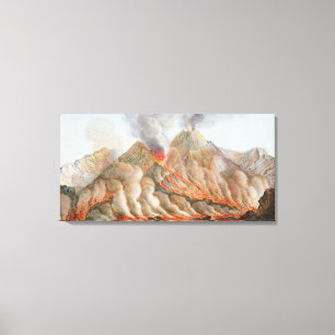 Krater vom Vesuv von einem ursprünglichen Zeichne Leinwanddruck