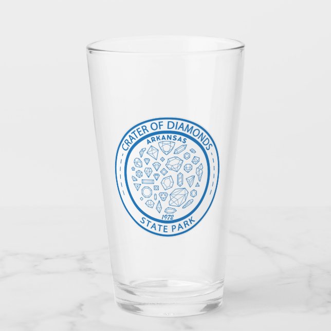 Krater von Diamonds Staat Park Arkansas Abzeichen Glas (Vorderseite)