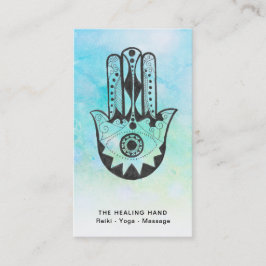 *~* Krater von Moon Hamsa Hand Fatima Blue Yoga Visitenkarte