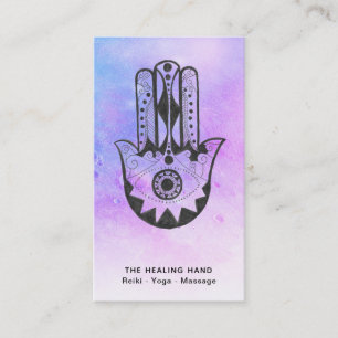 *~* Krater von Moon Hamsa Hand Fatima Meditation Visitenkarte