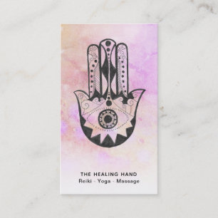 *~* Krater von Moon Hamsa Hand Fatima Yoga Peach Visitenkarte