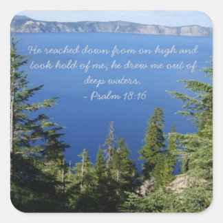 Kratersee-Aufkleber Quadratischer Aufkleber