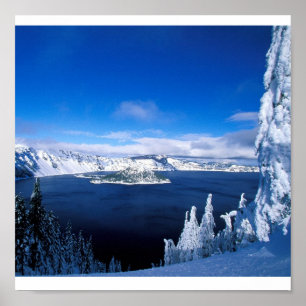 Kratersee im Winter Oregon Poster