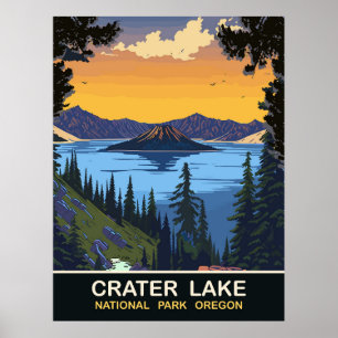 Kratersee, Nationalpark, Oregon, Reisen Poster