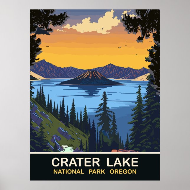 Kratersee, Nationalpark, Oregon, Reisen Poster (Vorne)