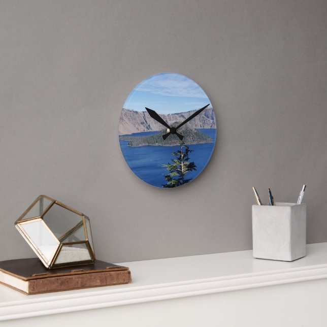 Kratersee Runde Wanduhr (Büro)