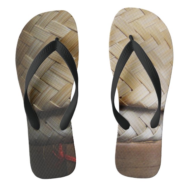 Kratip Thai Lao Isan Bamboo Rice Basket Flip Flops (Fußbett)