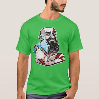 Kratos rasiert sich mit seinem Ax T-Shirt