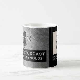 Kratzeffekt Metall, Podcaster, Podcast-Werbung Kaffeetasse