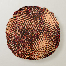 Kratzen mit dicken Kreuzen in Orange mit Schatten Rundes Kissen